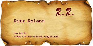 Ritz Roland névjegykártya